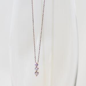 【K10イエローゴールド ラボダイヤモンドネックレス】0.435ct 3粒ダイヤのトリロジーネックレス 上品な美しさ 長さ50cm K10-N006 ネックレス