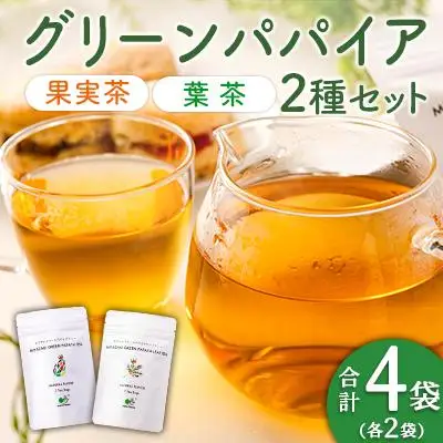 グリーンパパイアティー 2種 セット (果実茶＆葉茶) ティーバッグ 計4袋 宮崎県産