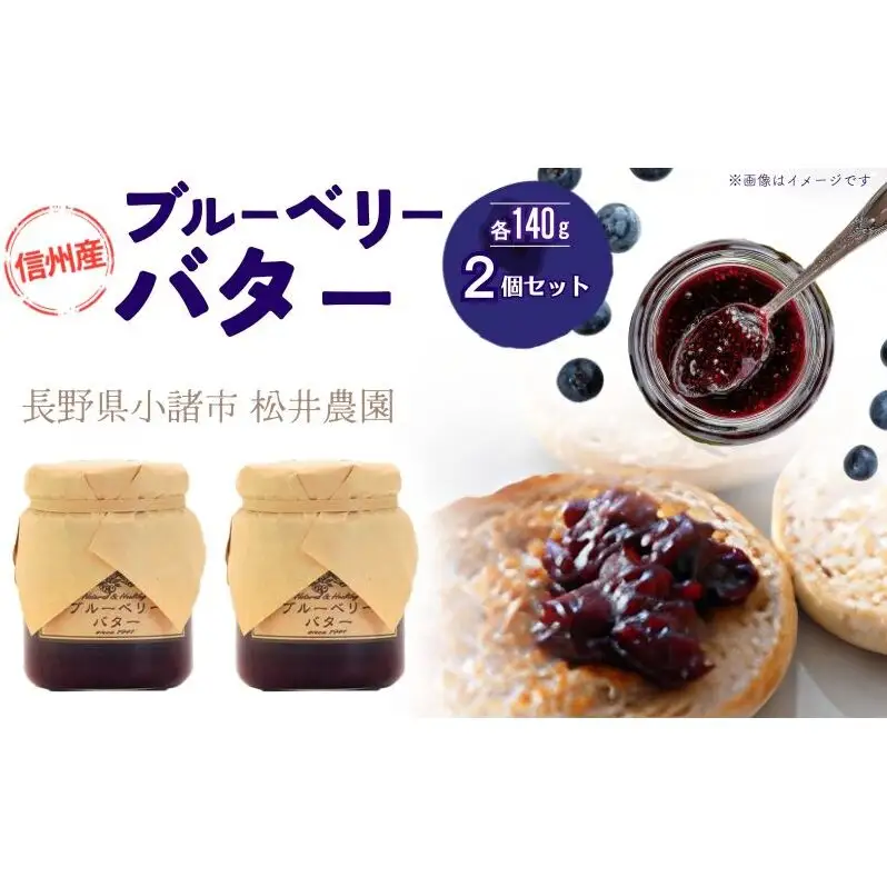 バター【ブルーベリーバター（140g）２個セット】ブルーベリー 完熟  果物 ペースト トッピング バタースプレッド トースト ヨーグルト 信州 長野
