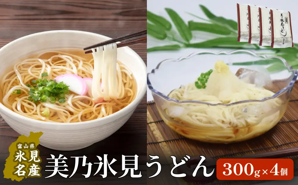 【訳あり】 美乃氷見うどん お徳用4袋入  | 細麺 手延べ　うどん