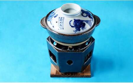 有田焼 小鍋だてセット (鳥獣戯画) 【神田陶器店】器 うつわ 調理器具 鍋 土鍋 小鍋 小鍋立て コンロ 鍋セット 一人鍋 A35-667