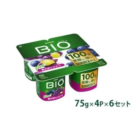 ダノンビオ ヨーグルト 贅沢搾りぶどう 75g×4P×6セット_卵・乳製品 ヨーグルト  _【配送不可地域：離島・沖縄県】【1518308】