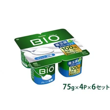 ダノンビオ ヨーグルト プレーン・加糖 75g×4P×6セット_卵・乳製品 ヨーグルト  _【配送不可地域：離島・沖縄県】【1518324】