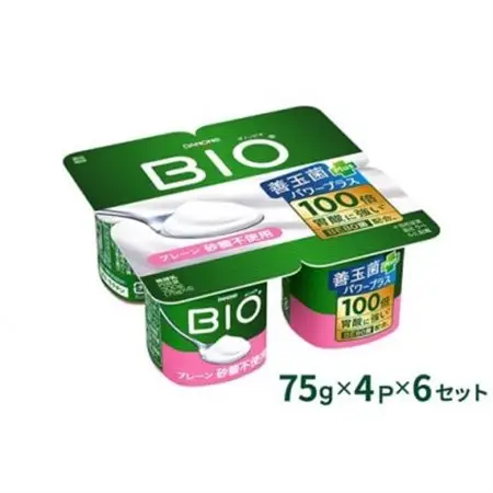 ダノンビオ ヨーグルト プレーン・砂糖不使用 75g×4P×6セット_卵・乳製品 ヨーグルト  _【配送不可地域：離島・沖縄県】【1518329】