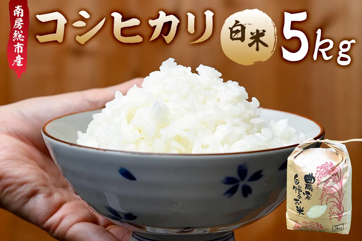 【令和7年産】南房総市産コシヒカリ白米5kg mi0018-0012 白米 お米 ご飯 食品 国産 おにぎり こしひかり