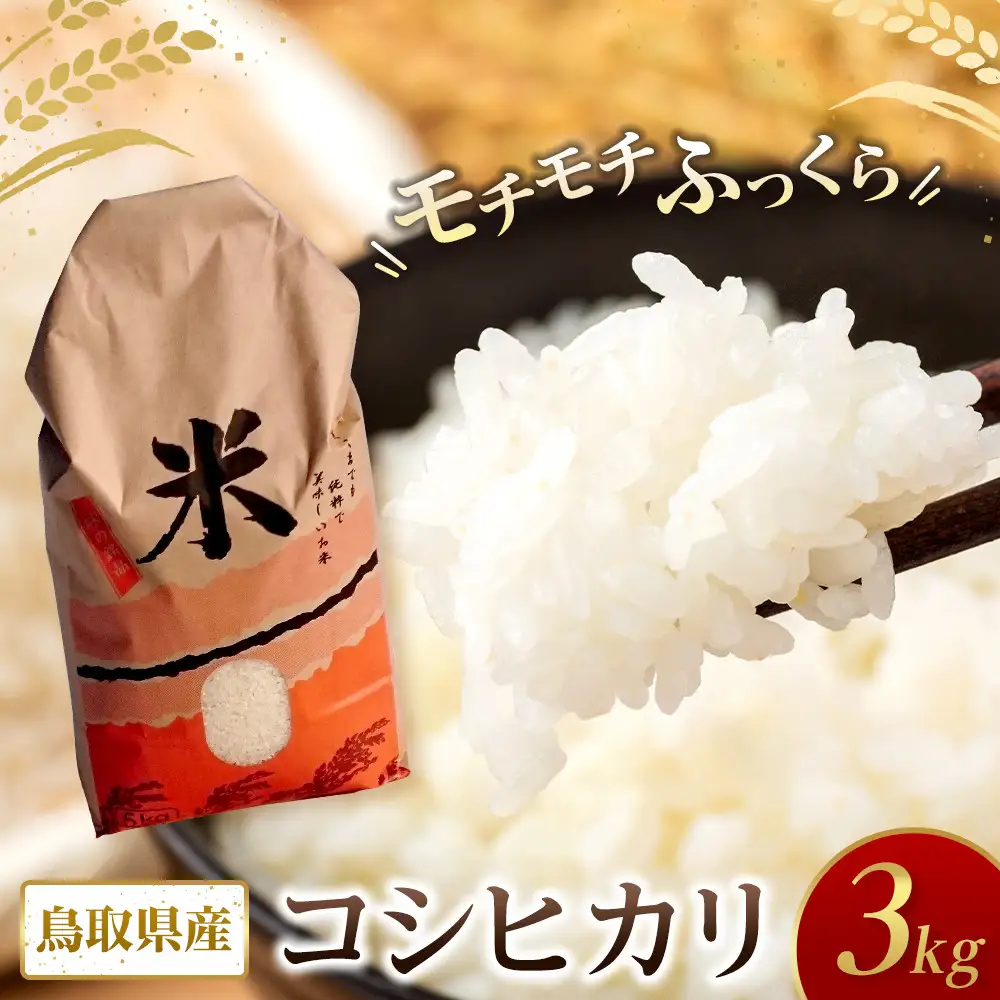 米 コシヒカリ 令和7年産 鳥取県産 3kg|米