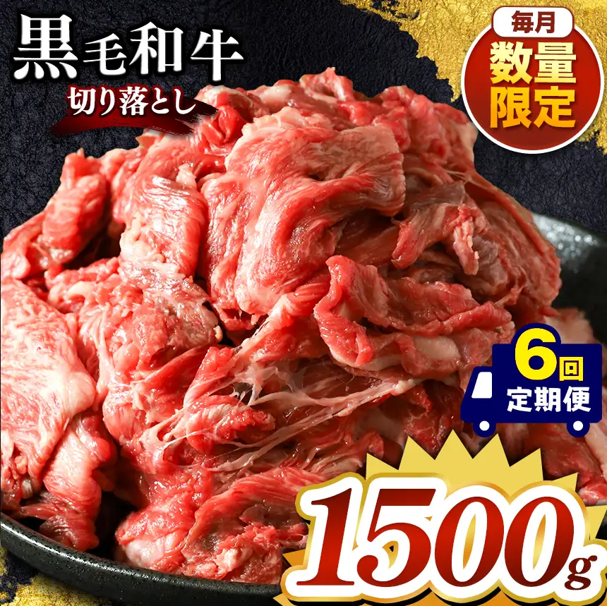 【定期便6回】栃木県産黒毛和牛切り落とし 1500g 