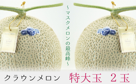 クラウンメロン（白等級）特大玉　２玉詰 果物類 メロン青肉 2玉 