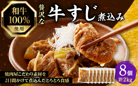 和牛100％の贅沢なすじ煮込み 250g×8個 2kg 牛すじ 煮込み すじ煮込み 牛すじ煮込み 093-13