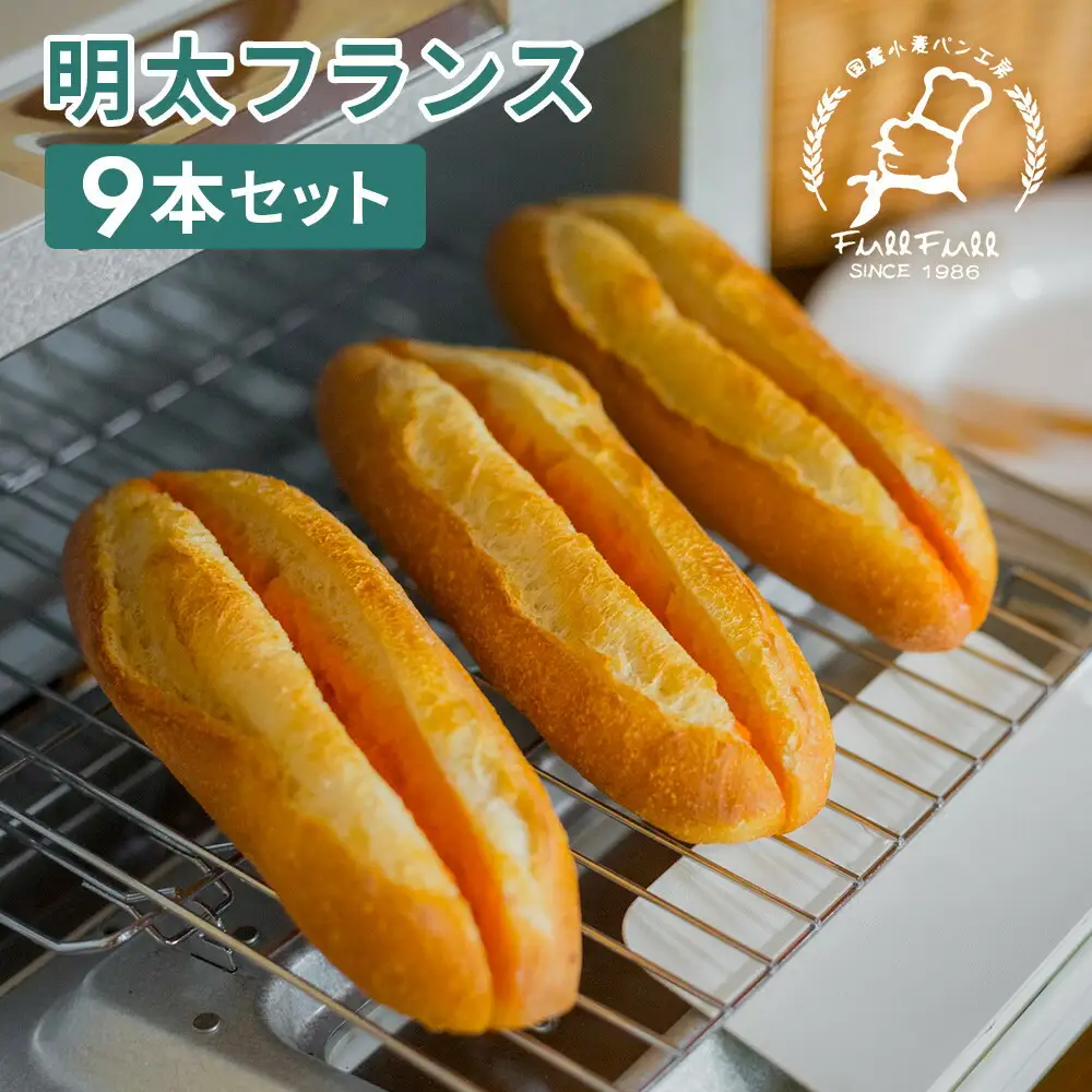 明太フランス 9本 セット 詰め合わせ 国産小麦パン工房 フルフル 総菜パン 冷凍パン 惣菜パン 有名店 めんたいフランス パン フランスパン 明太 明太子 博多 福岡市