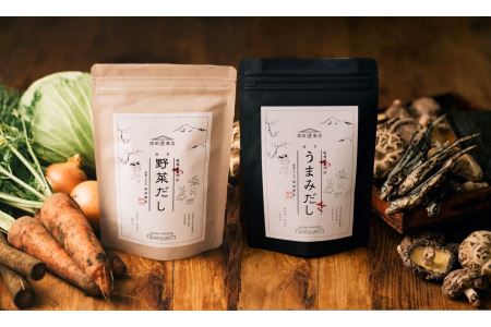 だしソムリエの作った「だしパックセット」 野菜だし & 椎茸だし 各8g×8パック 合計128g [岡田商店 宮崎県 美郷町 31ac0043]