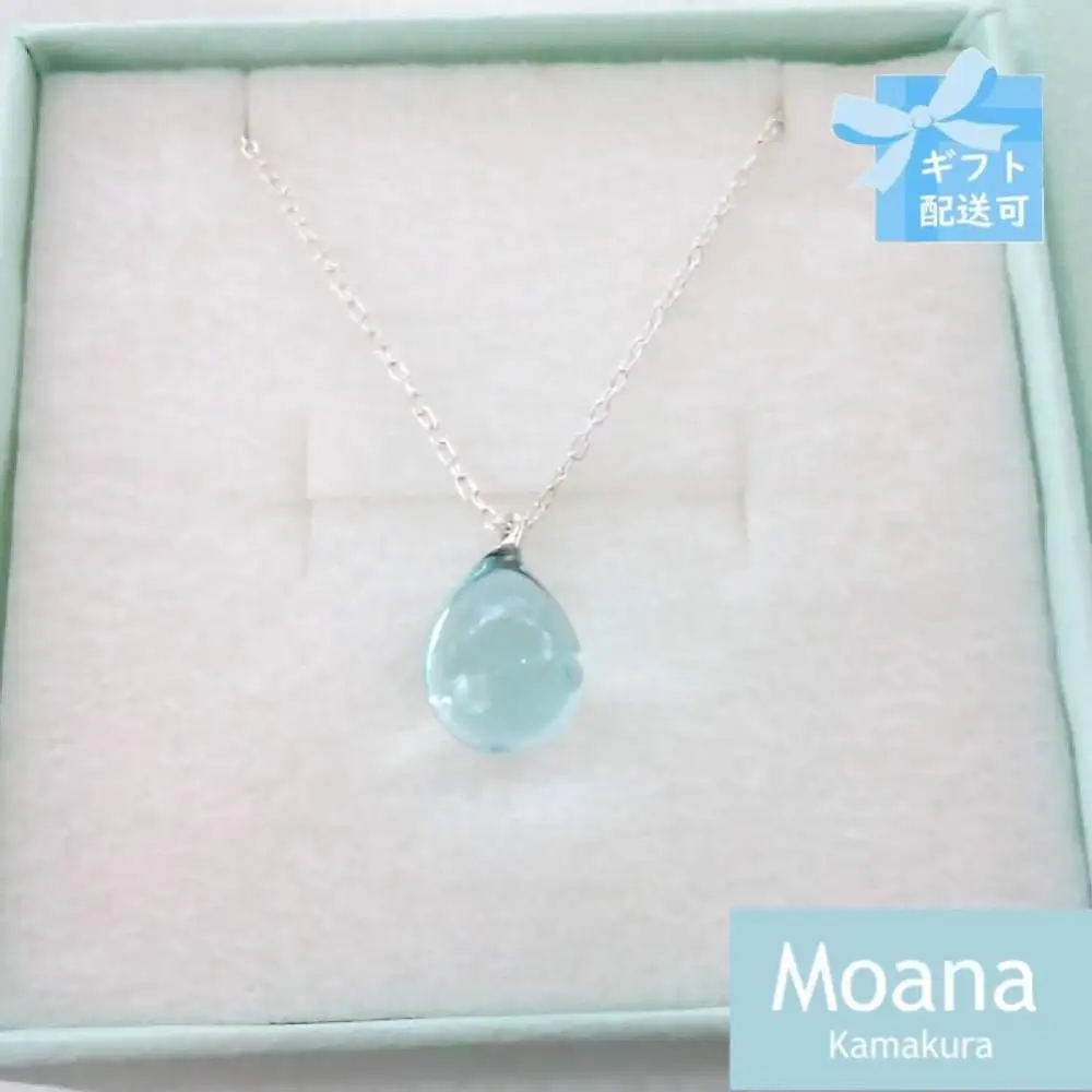 【Crystal Light Blue】タイニードロップネックレス
