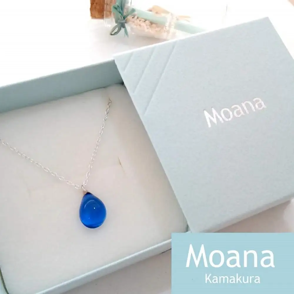 【Aqua  Blue】タイニードロップネックレス