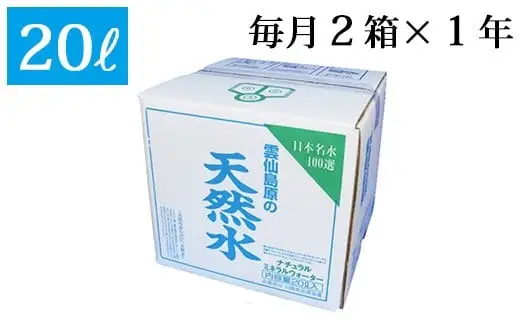 BD071 山崎本店酒造場 【12回定期便】 雲仙島原の天然水 20L 2箱 [ 長崎県 島原市 ]