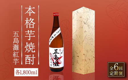 【全6回定期便】五島灘 紅芋 1800ml×1本[RAW040] 焼酎 芋焼酎 定期便 焼酎 芋焼酎 定期便 焼酎 芋焼酎 定期便 焼酎 芋焼酎 定期便 焼酎 芋焼酎 定期便九州 長崎