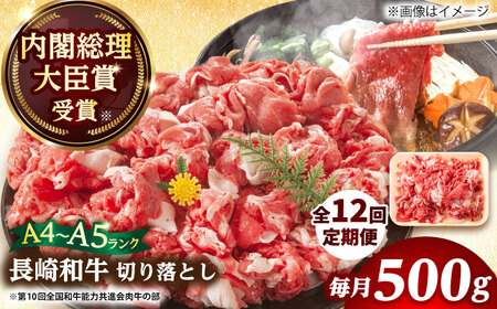 【12回定期便】 A4-A5 長崎和牛 切り落とし 500g [DBS052]