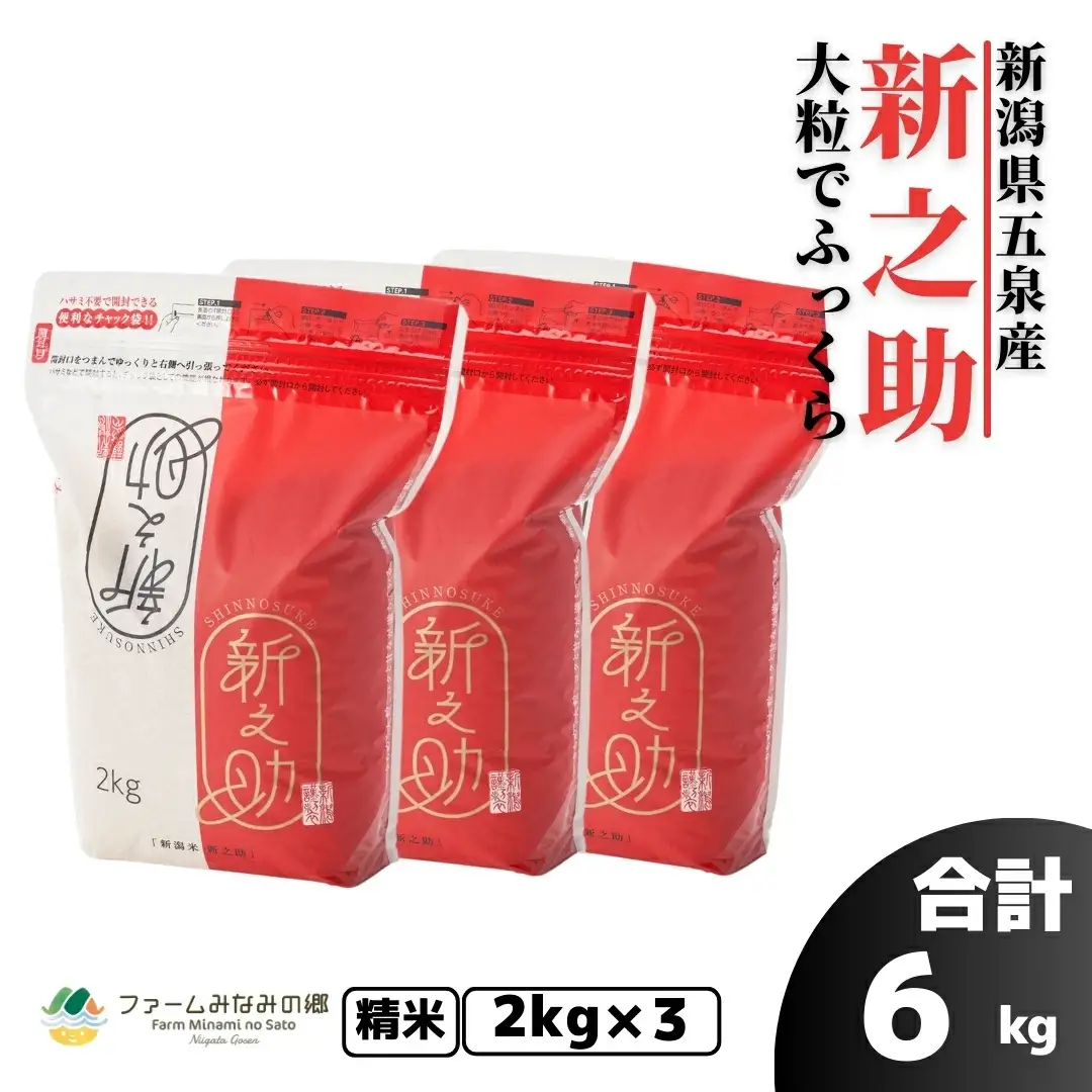 令和7年度産 新之助 精米 6kg（2kg×3袋）| 新潟県産 新之助