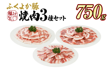 豚肉 焼肉3種セット 750g ふくよか豚肉