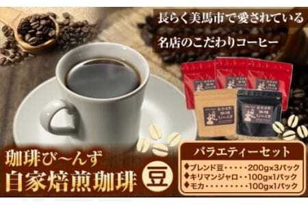 自家焙煎 珈琲豆 バラエティーセット 合計5袋 800g