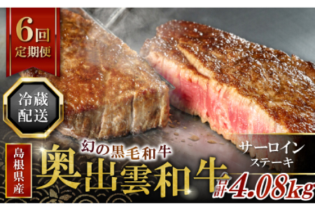 【冷蔵配送】全国大会W受賞！奥出雲和牛サーロインステーキ4枚の定期便×6回 （毎月24日お届け）【牛肉 定期便 サーロインステーキ 170g×4枚 6回 ステーキ 人気 冷蔵 国産 奥出雲和牛 黒毛和牛 ブランド牛 贅沢 お祝い 贈り物 プレゼント ギフト】