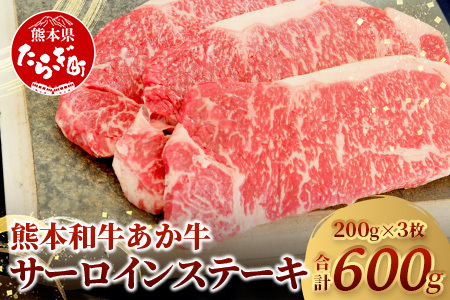 熊本和牛 あか牛 サーロインステーキ 200g×3枚（計600g）046-0659