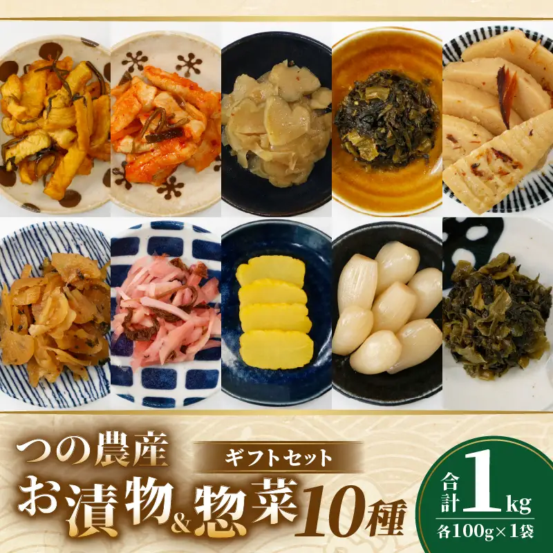【2週間以内発送】お漬物＆惣菜10種のギフトセット(合計1kg) 漬物 おかず 野菜 加工品 国産_T037-0085