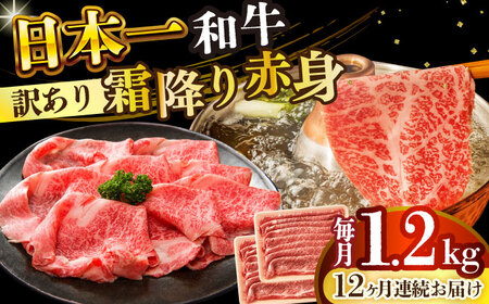 【12回定期便】【訳あり】A4-A5長崎和牛 赤身霜降り しゃぶしゃぶ すき焼き用 600g×2(肩/モモ) [DBS128] 赤身