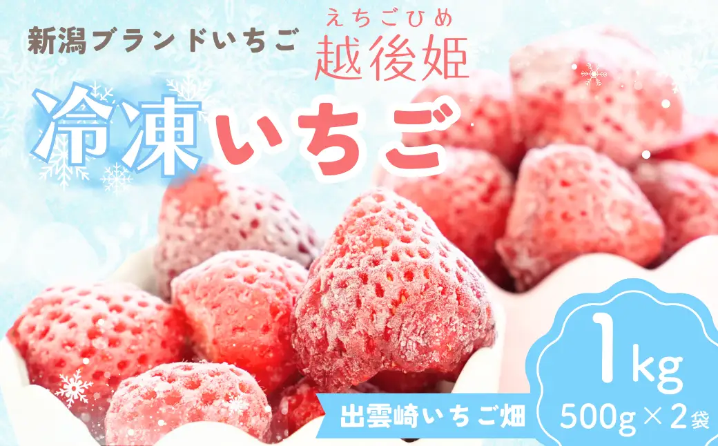 【冷凍いちご】冷凍イチゴ１kg | 新潟県 出雲崎町
