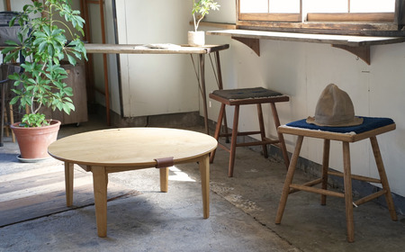【円卓】折りたたみちゃぶ台 円卓 手作り 木製 【Ojn Handmade Hut】 | 机 新潟県 出雲崎町