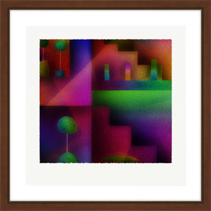 【絵画】 ピエゾグラフ 「影と灯」 額装サイズ 266mmx266mm 【 アート インテリア 現代版画 】