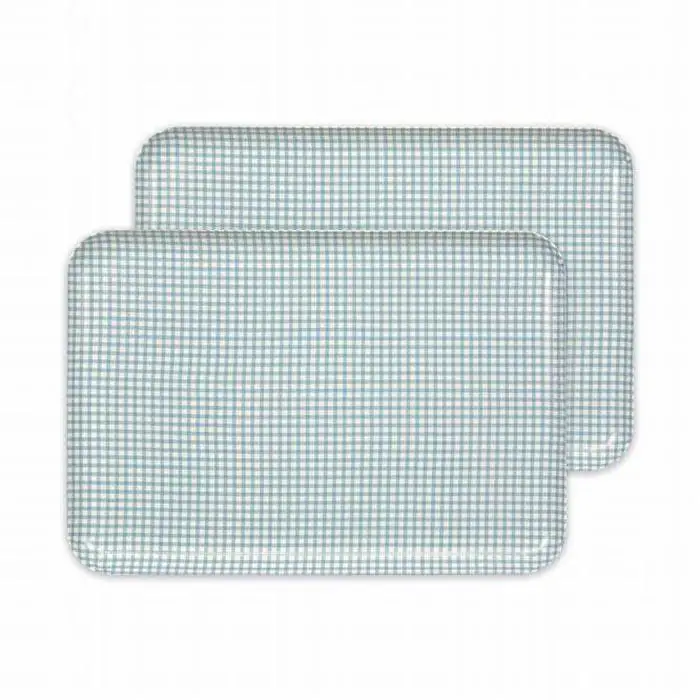 【ブルー2枚組】ST ランチョン トレー L 39cm チェック タツクラフト 【Tk108】