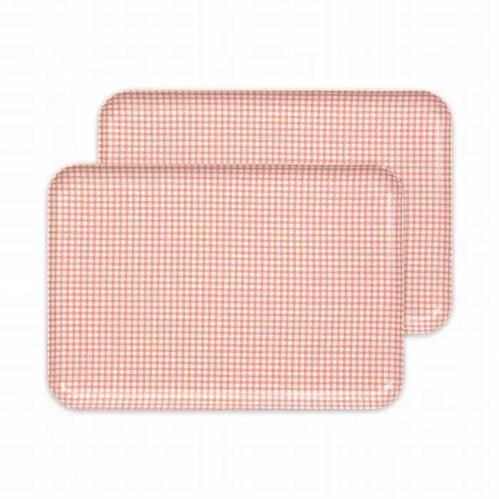 【ピンク2枚組】ST ランチョン トレー L 39cm チェック タツクラフト 【Tk109】