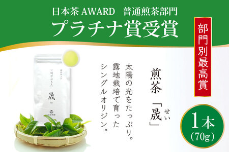 お茶 緑茶 煎茶 晟 70g×1本 [谷岩茶舗 宮崎県 日向市 452061610]
