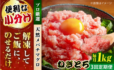 【全3回定期便】まぐろ ねぎとろ 約1kg（約250g×4パック） 鮪 マグロ 魚 ネギトロ 横須賀【横須賀商工会議所 おもてなしギフト事務局（本まぐろ直売所 横須賀本店）】 [AKAK035]