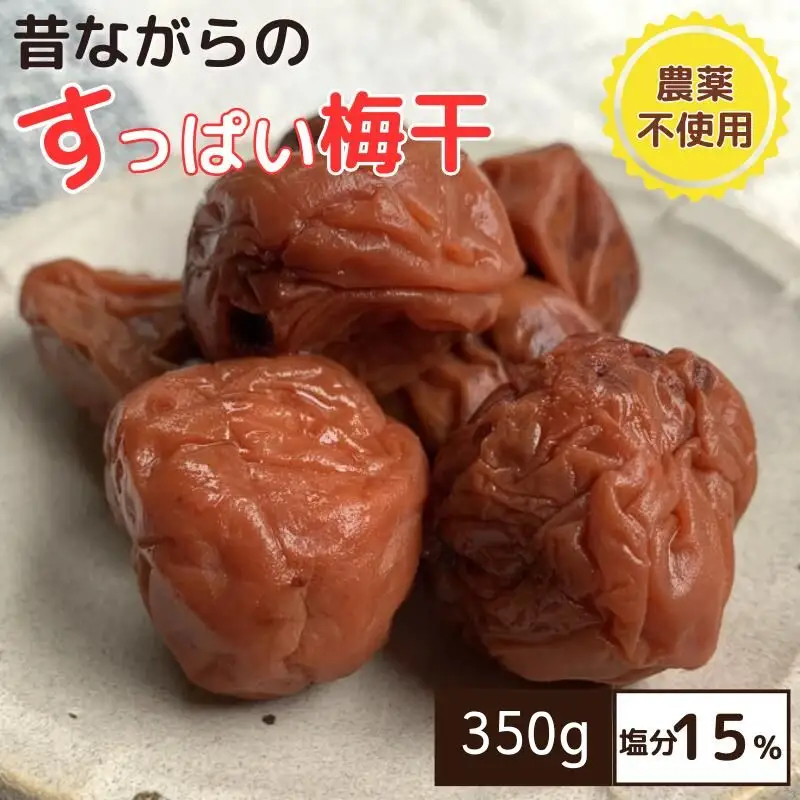 昔ながらのすっぱい梅干 350g （35g×10） 塩分15％ / 梅干し 田辺市 紀州南高梅 南高梅 梅干 梅 うめ 肉厚 お米 おにぎり 焼酎 梅酒 健康 昔ながら 栽培期間中農薬不使用 和歌山 龍神 【mpt004】