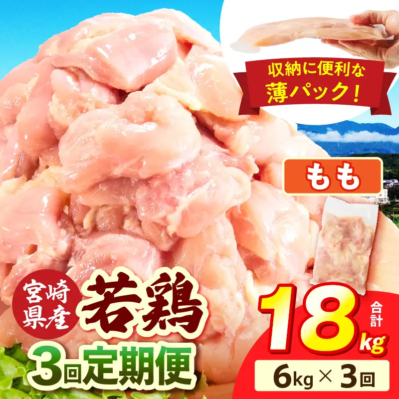 宮崎県産 若鶏切身もも肉 6kg（300g×20袋）【3か月定期便】_b0798_it_x2