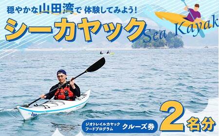 山田湾シーカヤック クルーズ券 2名分【ジオトレイル カヤック フードプログラム】三陸山田 山田町 海 釣り 体験 マリンスポーツ マリンツーリズム マリンレジャー Geotrail EFRICA APIA YD-679