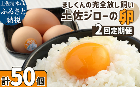 【ふるさと納税】土佐ジローの卵 定期便（25個入り×2回）もみ殻梱包 【J00142】