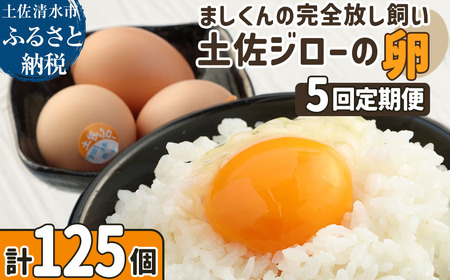 土佐ジローの卵 定期便（25個入り×5回）もみ殻梱包 【J00133】