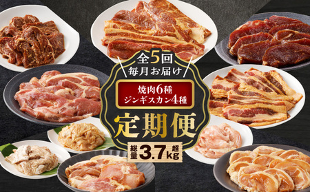 【 全5回 定期便 】 焼肉 6種セット ＋ ジンギスカン 4種 セット T025-T01 肉