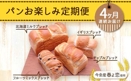 【4ヶ月連続お届け】パンお楽しみ定期便 朝食 朝ご飯 朝ごはん トースト 食パン パン 食品 北海道 今金町 F21W-467