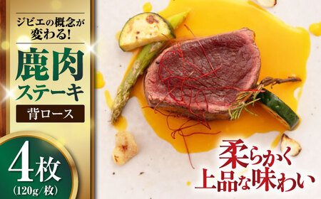 鹿肉 背ロース 4枚  ジビエ 赤身 冷凍配送 北海道 [AJAO031]