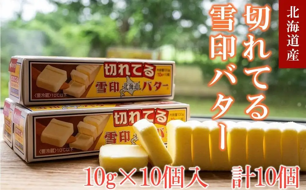 切れてる 雪印 北海道 バター（10g×10個入）×10個【 乳製品 バター 雪印 朝食 ギフト　料理用 キャンプ 標茶町 北海道 】
