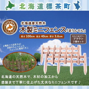 木製ミニフェンス「まうんてん」2個セット【ブラウン】　|  フェンス