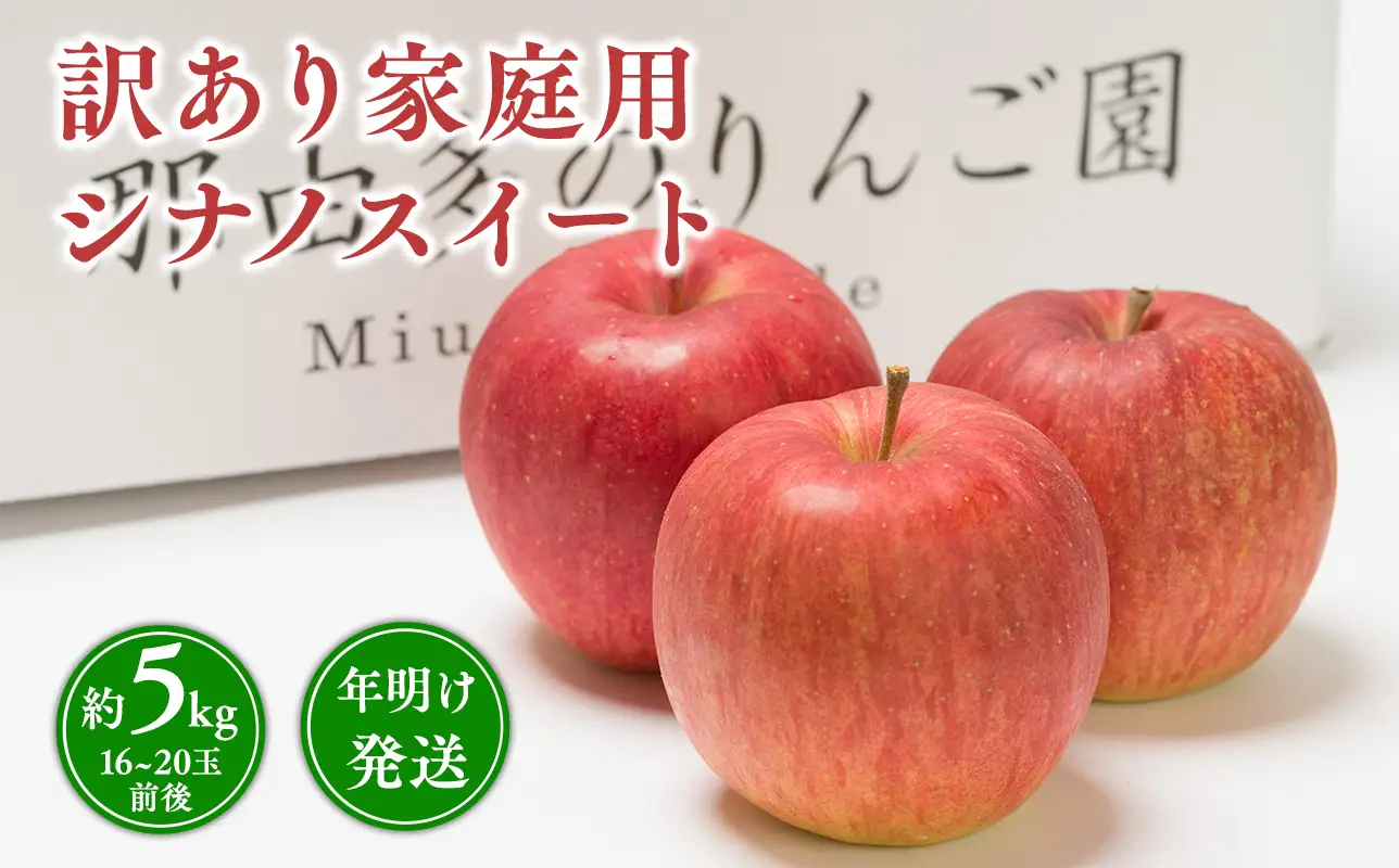 【レビューキャンペーン】年明け発送 【訳あり】家庭用 シナノスイート 約5kg【那由多のりんご園・平川市産】 [hi-0005-033]