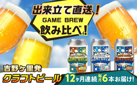 【全12回定期便】クラフトビール GAME BREW 3種 6本セット（3種×2本） 各350ml 飲み比べ CONTINUE?/DILEMMA/LIQUID SWORDS お酒 吉野ヶ里町/西研グラフィックス[FDG008]