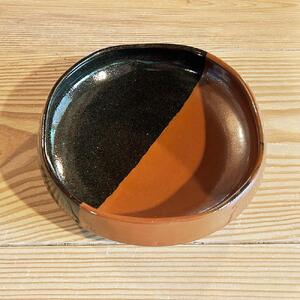 益子焼 濱田窯　黒柿掛分角鉢 | 栃木県 伝統工芸品 陶器 食器