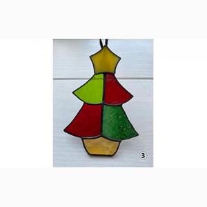 【ステンドグラス】クリスマスオーナメント（03:ツリー）□