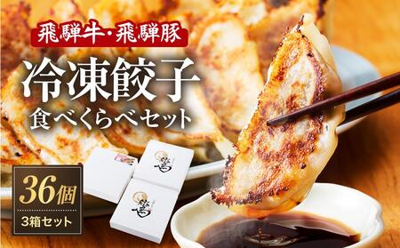 飛騨牛&飛騨豚 冷凍餃子食べくらべ3箱セット（にんにく味・しょうが味・飛騨豚 各1箱）NL001|高山市 36個 ギョーザ