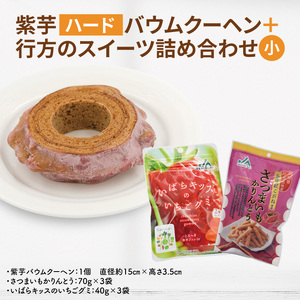紫芋バウムクーヘン(ハード)＋行方のスイーツ詰め合わせ(小)｜お菓子 スイーツ バウムクーヘン かりんとう グミ 詰め合わせ セット 茨城県 行方市(AE-101)